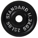 FITVIDS 2-INCH OLYMPIC CAST IRON WEIGHT PLATE CENTER 2-INCH 25LB SINGLE - BLACK - Like New
