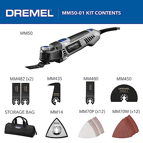 DREMEL MULTI-MAX OSCILLATING MULTI-TOOL KIT 30 ACCESSORIES STORAGE BAG - BLUE Like New