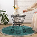 ALIMORDEN HOURGLASS SHAPE ROUND END TABLE, ACCENT ANTI-RUST STEEL COFFEE TABLE - Like New