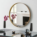 PAIHOME ROUND BATHROOM MIRROR STAINLESS STEEL GOLD ROUND MIRROR - GOLD - Like New