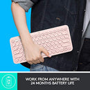 Logitech K380 Pebble Wireless Multi-Device Keyboard Windows/Apple iOS - Rose - Like New