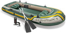 INTEX Seahawk 4 - Includes Deluxe Aluminum Oars and High-Output Pump - GREEN - Like New