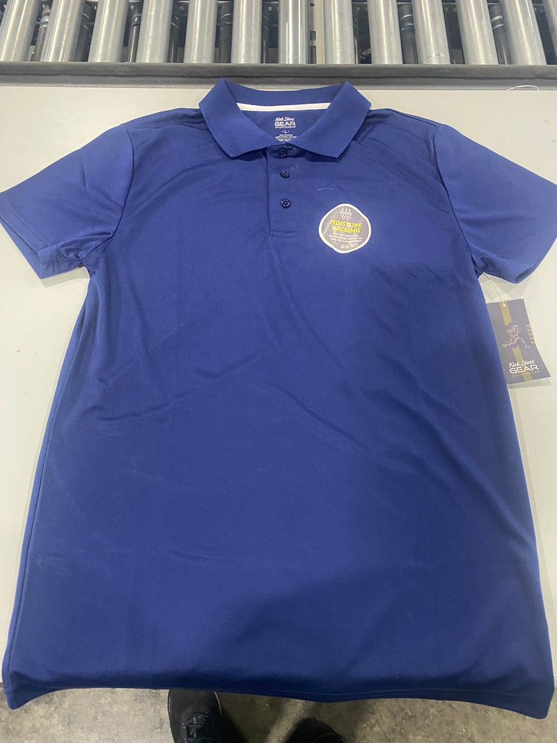 KICK START GEAR SPORTSWEAR MOISTURE WICKING POLO SHIRT - SIZE: MEN L - NAVY - Brand New