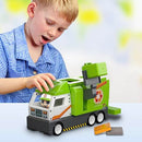TILE TOWN RECYCLING TRUCK 15-PIECE MAGNETIC TILE PLAYSET, STEM, FV14225 - GREEN - Brand New