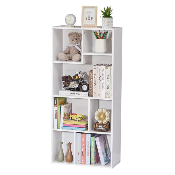 VECELO 42 INCH HIGH BOOKCASE, 4-TIER MODERN STORAGE CABINET - PEARL WHITE - Like New