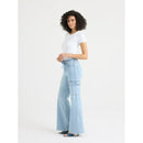 SOFIA BY SOFIA VERGARA MARGOT WIDE LEG HIGH RISE CARGO SIZE 4 - LIGHT INDIGO - Brand New