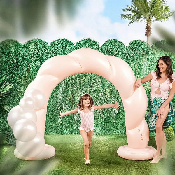 MINNIDIP ARCH PLAY SPRINKLER BLUSH TWIST INFLATABLE PVC WATER TOY - PINK - Like New