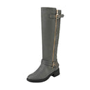 DREAM PAIRS WOMEN'S UTAH KNEE HIGH BOOTS WIDE CALF TALL BOOTS - SIZE 12 - GRAY - Like New