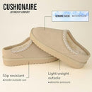 CUSHIONAIRE KETO WOMENS SLIPPERS SLIP-ON SUEDE MULE SLIPPER - SIZE 8 - BISCUIT - Like New