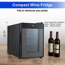 Vaykold 6 Bottle Wine Cooler Thermoelectric Small Fridge Wine Refrigerator Gray - Brand New