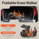 SuperHandy Knee Walker Height Adjustable 330Lbs Max Weight GUT148 - ORANGE Like New