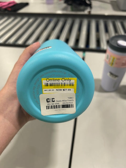 OWALA 40OZ FREE SIP STAINLESS STEEL WATER BOTTLE BABY BLUE - BABY BLUE - Like New