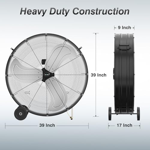 CCGIRU HIGH VELOCITY INDUSTRIAL DRUM FAN 36" SFDC-900F - BLACK - Like New