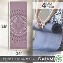 Gaiam Print Yoga Mat, Non Slip Exercise & Fitness Mat - Here & Now Dusty Rose - Like New