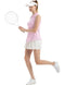 FKEEP FK3092SLP WOMEN POLO GOLF TENNIS T-SHIRTS V-NECK COLLAR PINK PLAID 2XL - Brand New
