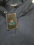 BLUE ICE WAFFLE KNIT HOODED SWEATER - SIZE: MEN M - NAVY - Like New