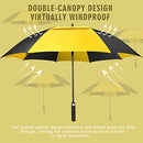 ZOMAKE Oversize Windproof Heavy Duty Umbrellas Extra Large 68" XL - Yellow/Black - Brand New