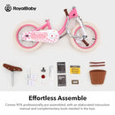 RoyalBaby Girls Bike Belle EZ Kids Bike, Balance and Pedal Bicycle - Pink - Like New