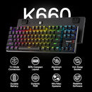 Redragon K660RGB-PRO Mechanical Keyboard, 80% 87, RED SWITCH - BLACK - Like New