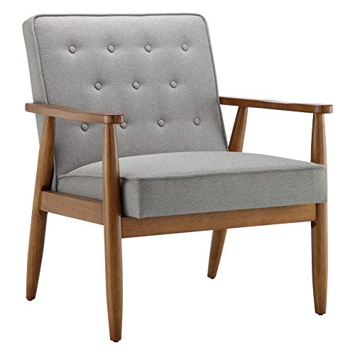 Ball & Cast Tufted Fabric Accent Chair 27.5"W x 29.8"D x 33.25"H Grey/set of 1 - Like New