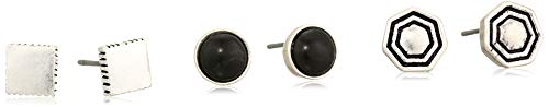 THE SAK LAYERED STUD SET EARRINGS - BLACK/SILVER - Brand New