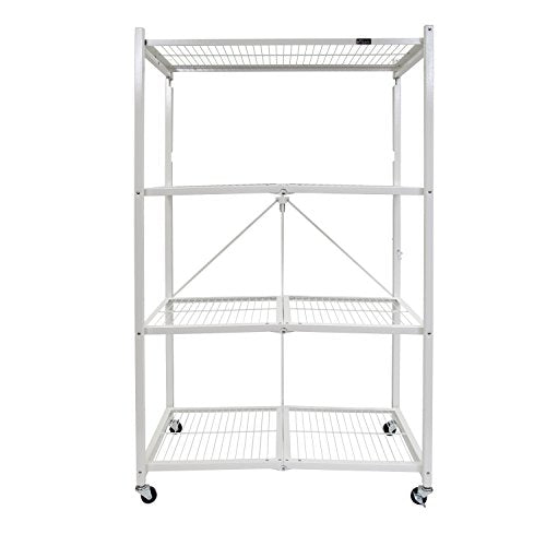 ORIGAMI 2PK R5 STORAGE RACK 4TIER HEAVYDUTY FOLDABLE WHEELS - - Scratch & Dent