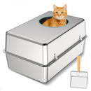UWANGPET STAINLESS STEEL CAT LITTER BOX BXGMSP - Silver - Like New