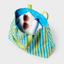 OPEN STORY WATER RESISTANT REVERSIBLE TOTE BAG - BLUE/LIME - Brand New
