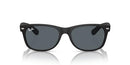 RAY-BAN RB2132 NEW WAYFARER SQUARE, SIZE 52/18 - RUBBER BLACK/BLUE - Like New