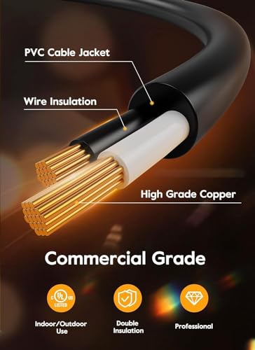 Brightown 180FT Outdoor String Lights Patio Lights with 62 Shatterproof Bulbs - Like New