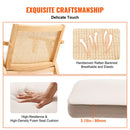 VEVOR RATTAN CHAIR OUTDOOR PATIO FURNITURE DINING CHAIR CUSHION ARMREST - BEIGE - Like New