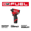 MILWAUKEE ELECTRIC M12 FUEL. 1/4 HEX IMPACT DRIVER KIT 3453-22 - RED/BLACK - Like New