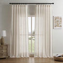JOYDECO LINEN CURTAINS FOR LIVING ROOM SEMI-SHEER CURTAINS - BEIGE - Brand New
