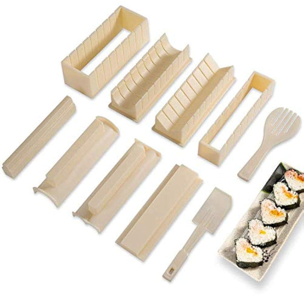 MEIDONG SUSHI MAKING KIT DELUXE EDITION WITH COMPLETE SUSHI SET - OFF-WHITE - Like New