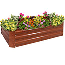 Sunnydaze 11.75" H Raised Metal Galvanized Raised Garden Bed- Woodgrain - Like New
