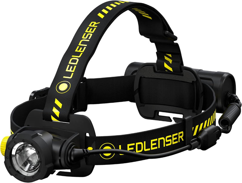 Ledlenser, H7R Work Rechargeable Headlamp, 1000 Lumens 880511 - BLACK/YELLOW Like New