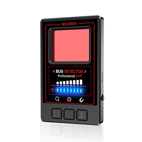 SELOWEA HIDDEN CAMERA DETECTORS SPY CAR GPS TRACKER PORTABLE RF S119 - BLACK - Like New