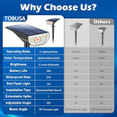 TOBUSA SOLAR SPOT LIGHTS OUTDOOR 5 MODES 44LEDS BRIGHT LANDSCAPE 2 PACK BLACK - Like New