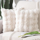 MADIZZ Pack of 2 Thick Plush Wool Throw Pillow Covers 18x18 PPR001CREAM-1818 - Like New