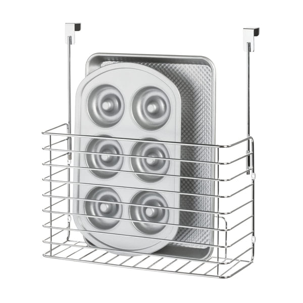 IDESIGN CLASSICO METAL OVER THE CABINET ORGANIZER BASKET - SILVER - Like New