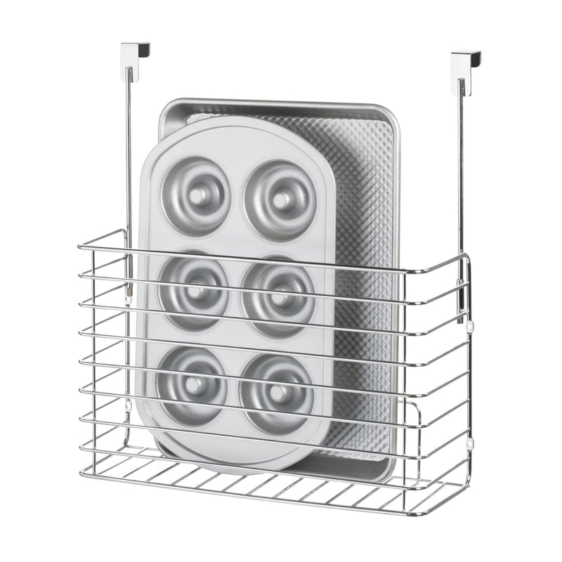 IDESIGN CLASSICO METAL OVER THE CABINET ORGANIZER BASKET - SILVER - Like New