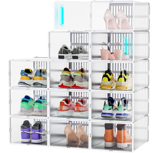 JONYJ 12 PACK SHOE ORGANIZER - WHITE - Like New