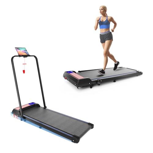 UPREIGN 2 IN 1 TREADMILL WALKING PAD REMOTE CONTROL APP LED DISPLAY - BLUE BLACK - Like New