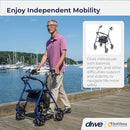 Drive Medical 10257BL-1 4 Wheel Rollator Walker Steel Rolling Walker - Blue - Like New
