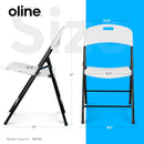 Oline Folding Chair Indoor Outdoor Plastic Commercial Stackable 6 Pack White - Like New