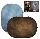 Kate Blue Brown Collapsible Backdrop for Photoshoot Video Conference 5x6.5ft - Brand New