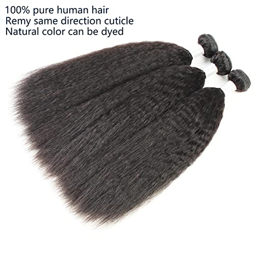 12a Kinky Straight Bundles Human Hair Yaki Bundles Brazilian Remy Hair - Brand New