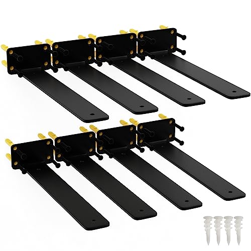 ISOKER 12 INCH SHELF BRACKETS, 8 PACK FLOATING SHELF BRACKET, 1/5” THICK - Like New