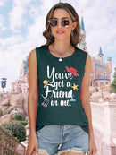 SUPEYA Youve Got A Friend in Me Tank Top for Women Funny Letter Print Shirt - Like New