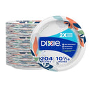 Dixie Large Paper Plates 10 Inch 204 Count 2X Stronger* Microwave-Safe - Brand New